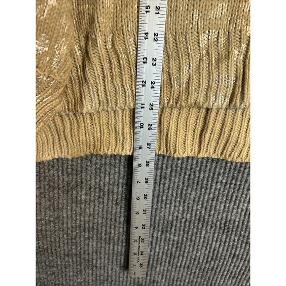 And The Why Womens Pullover Sweater Size XXL Gold Foil Chunky Boutique New - Picture 9 of 9